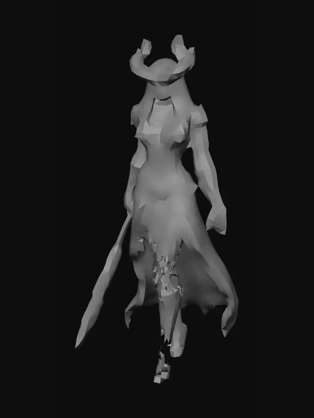 3D model for dark fantasy female demon warrior-sorceress, standing in an epic pose, long black flowing hair, elegant crimson horns, glowing red eyes, wearing detailed molten black and red armor with fiery runes, flames flowing through armor veins, one hand holding a blazing fire whip made of molten energy, the other channeling infernal magic, long tattered skirt with metal ornaments, armored boots on cracked volcanic ground glowing with lava, surrounded by embers and heat distortion, cinematic lighting, extremely detailed, high resolution texture, epic stance