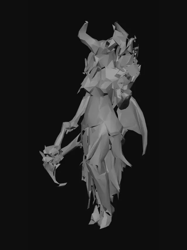 3D model for dark fantasy female demon warrior-sorceress, standing in an epic pose, long black flowing hair, elegant crimson horns, glowing red eyes, wearing detailed molten black and red armor with fiery runes, flames flowing through armor veins, one hand holding a blazing fire whip made of molten energy, the other channeling infernal magic, long tattered skirt with metal ornaments, armored boots on cracked volcanic ground glowing with lava, surrounded by embers and heat distortion, cinematic lighting, extremely detailed, high resolution texture, epic stance