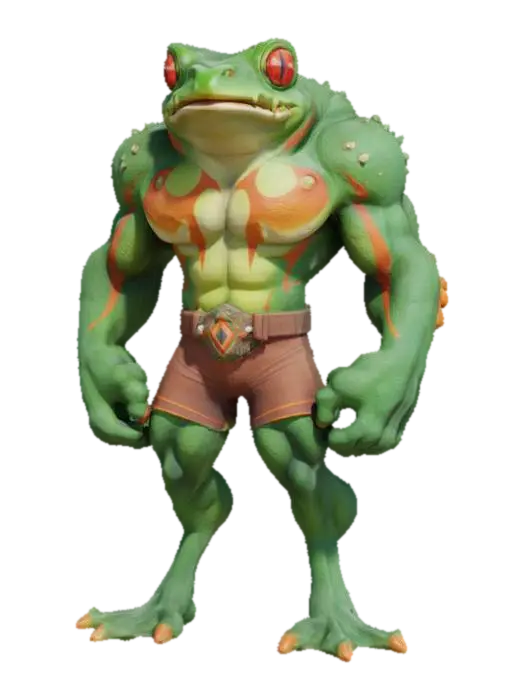 Amphibian Warrior 3D model, vytvořený pomocí AI