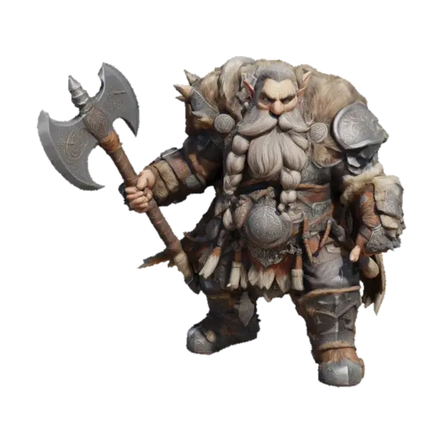3D model for Dwarven Warrior