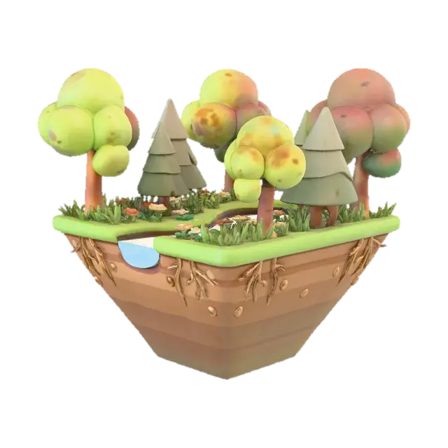 Forest Level 3 3D model, vytvořený pomocí AI