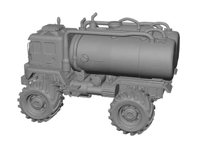 3D model for Titan Tanker — A massive toy truck with dozens of detachable parts, including pipes, tanks, and side panels. The king of heavy toy destruction.