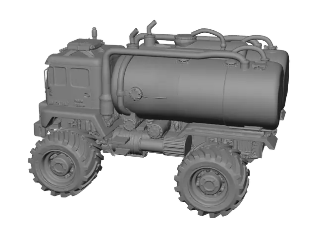 3D model for Titan Tanker — A massive toy truck with dozens of detachable parts, including pipes, tanks, and side panels. The king of heavy toy destruction.