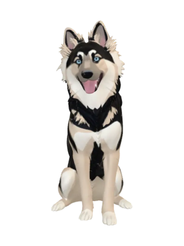 Snowy Shepherd 3D model, vytvořený pomocí AI