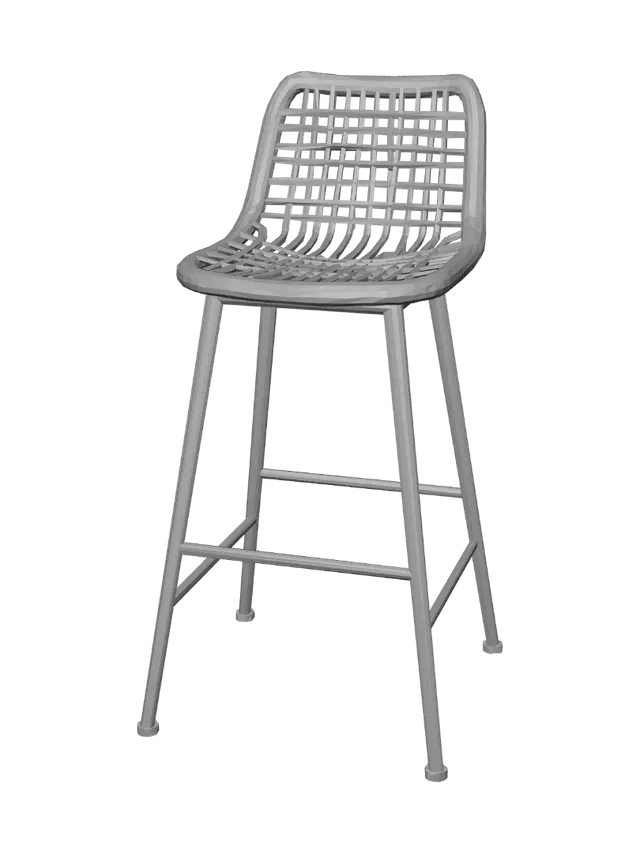 3D model for Rattan Bar Stool
