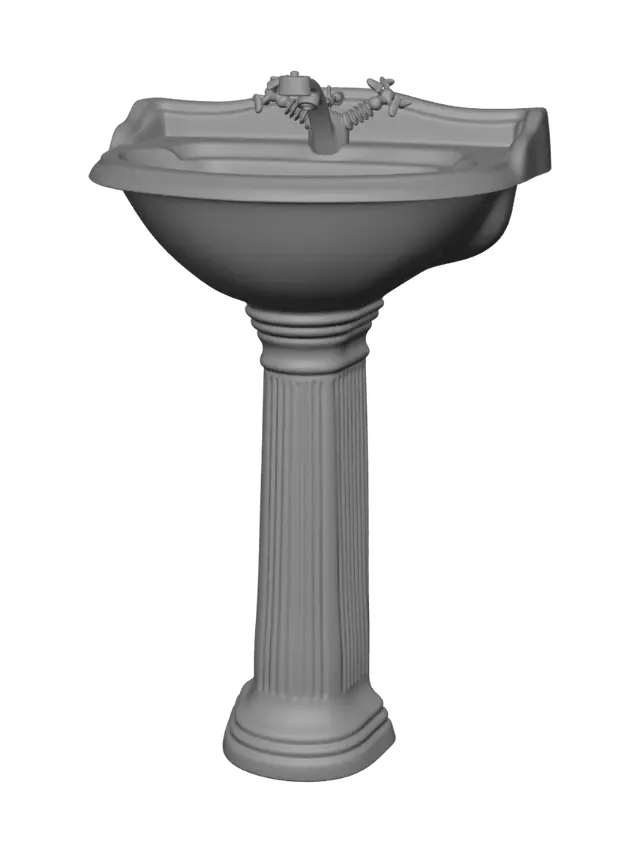 3D model for White Ceramic Pedestal Sink