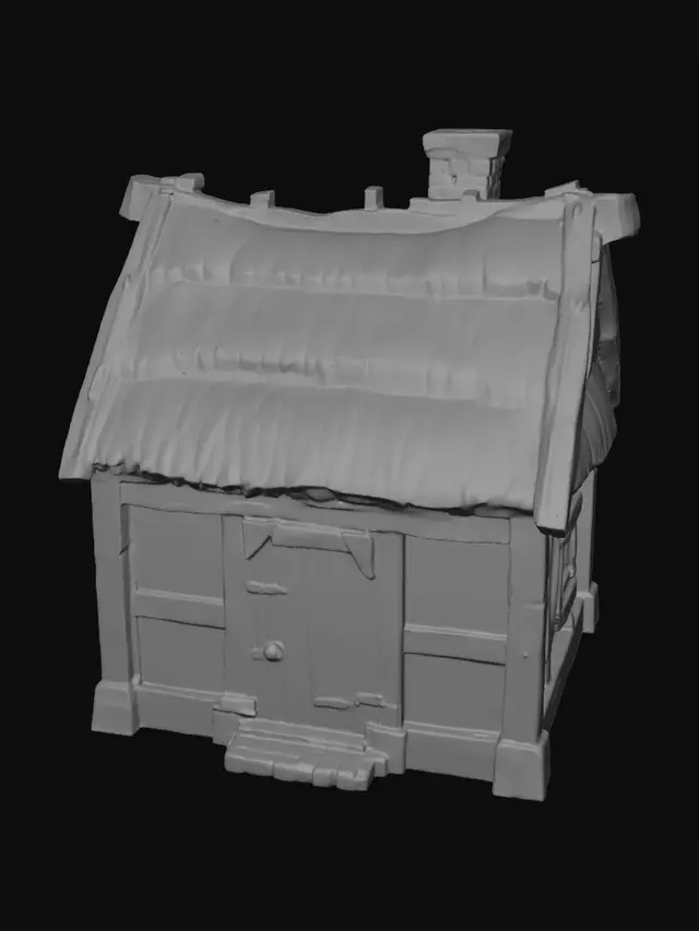 3D model for Thatched Timber Cottage