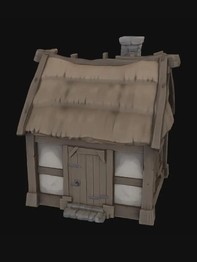 3D model for Thatched Timber Cottage