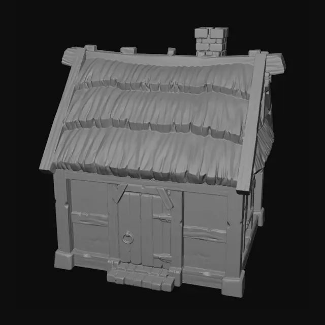 3D model for Thatched Timber Cottage