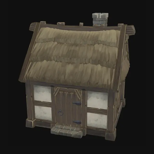3D model for Thatched Timber Cottage