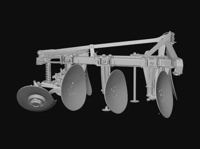 3D model for Red Disc Harrow on a Concrete Lot