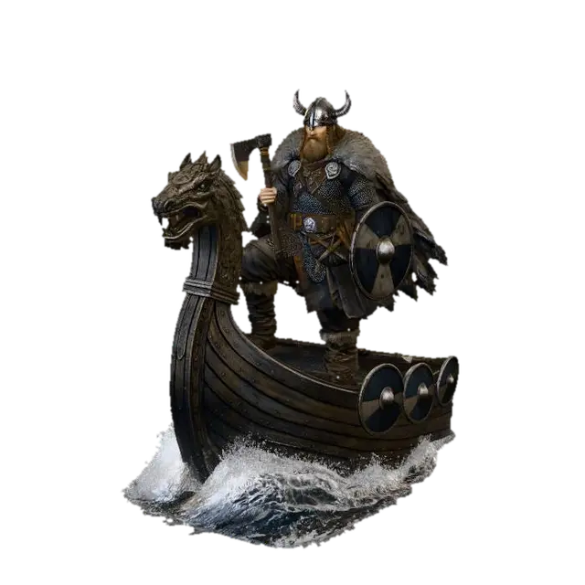 vichingo - Axeman 3D model, vytvořený pomocí AI