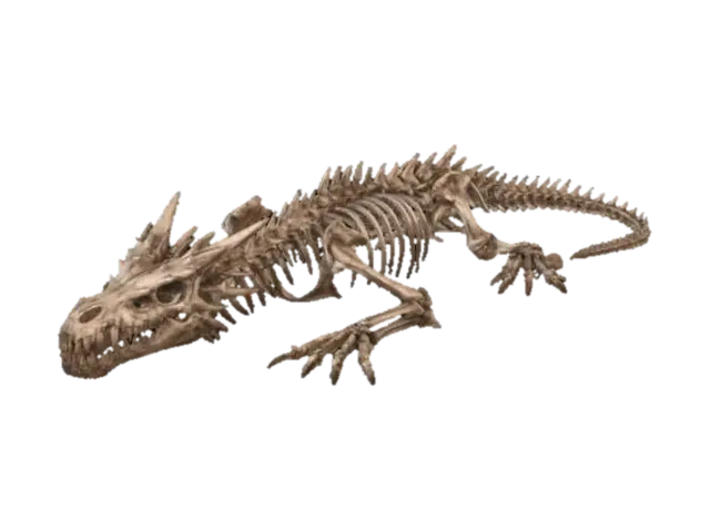 Spined Dragon Skeleton - Fantasie 3D model, vytvořený pomocí AI
