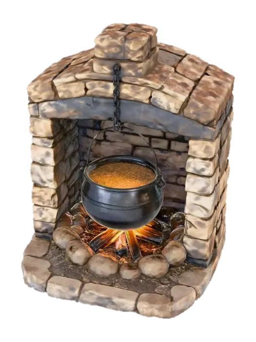 Cauldron Hearthstone - Diorama 3D model, vytvořený pomocí AI