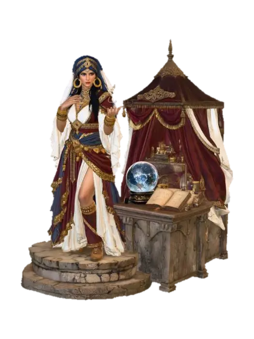 Moonlit Enchantress of the Desert - Fantasie 3D model, vytvořený pomocí AI