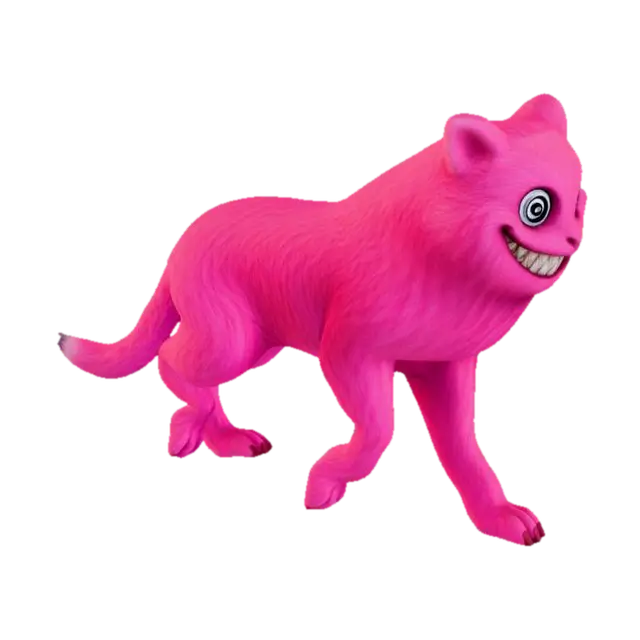 Pink Grin Animal - Fantasie 3D model, vytvořený pomocí AI