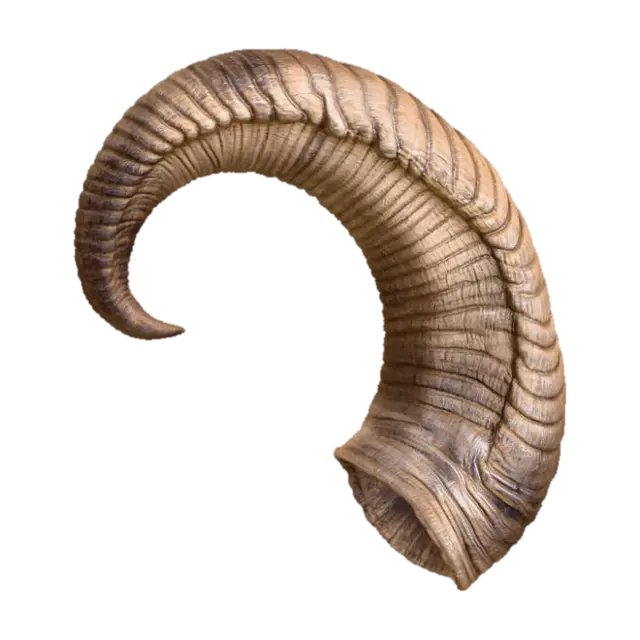Curved Ram Horn - Fantasie 3D model, vytvořený pomocí AI