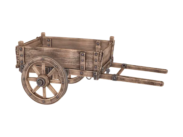 3D model for Rustic Wooden Cart