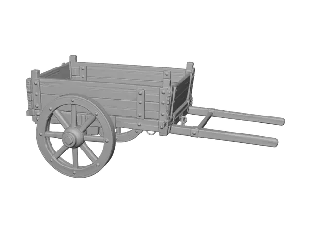 3D model for Rustic Wooden Cart
