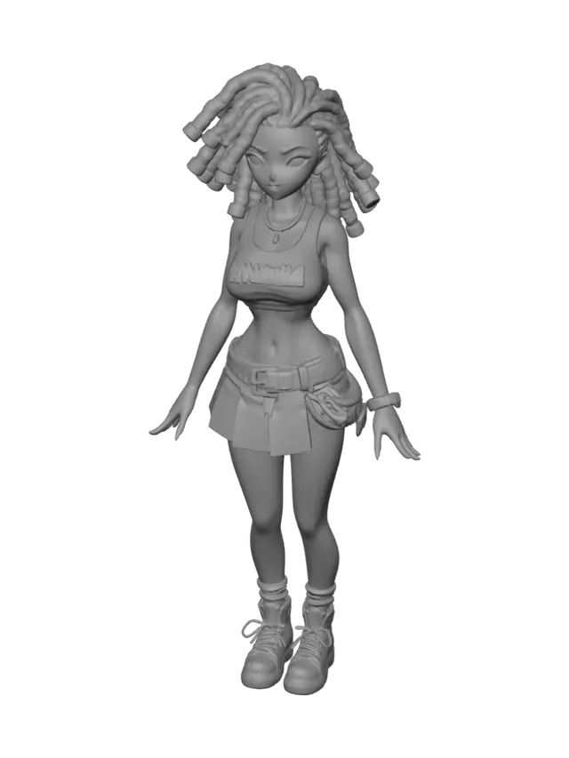 3D model for Manon in Flame-Trim Denim Shorts