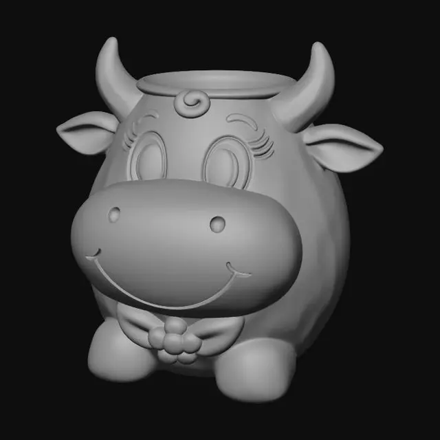 3D model for Smiling Cow Piggy Bank