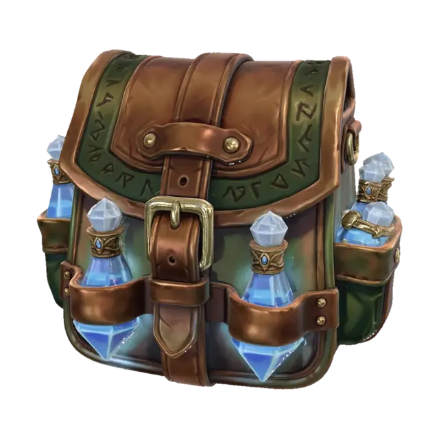 Modello 3D fairytale, stylized, painterly, alchemy bag. runic leather, closed with a leather belt… - Fable, generato dall’IA