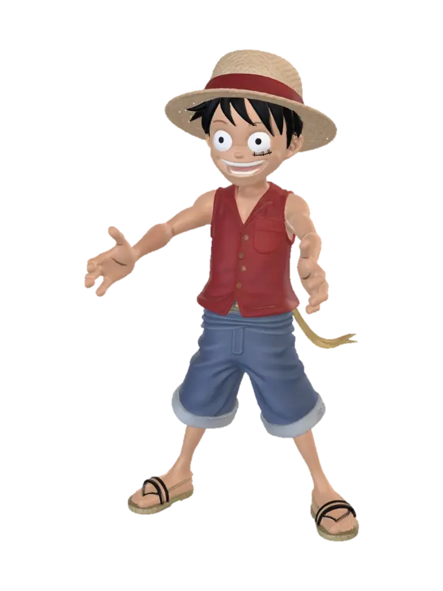 Lufy one pice - Luffy 3D model, vytvořený pomocí AI