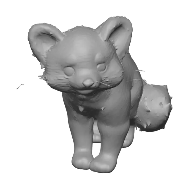 3D model for a cute red pnada that has a japanese flag on its back