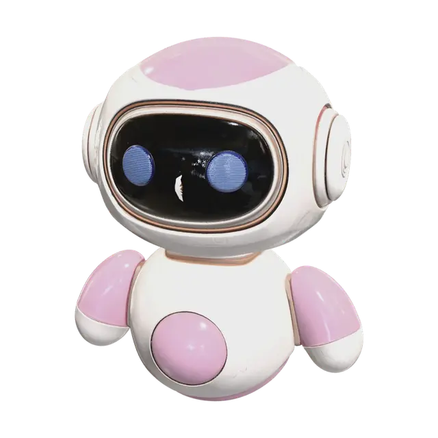 Weathered Cute Robot 3D model, vytvořený pomocí AI