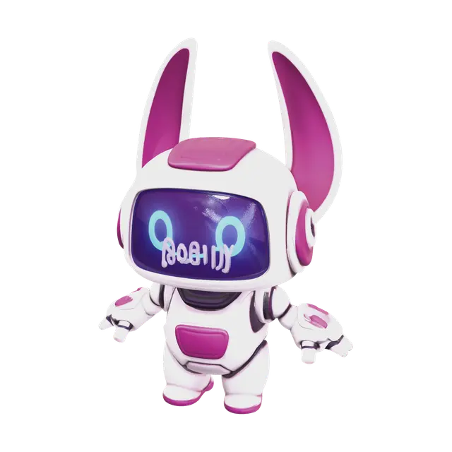 Modern Cute Robot 3D model, vytvořený pomocí AI