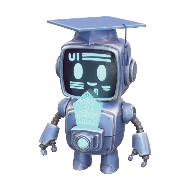 Cute Robot 3D model, vytvořený pomocí AI