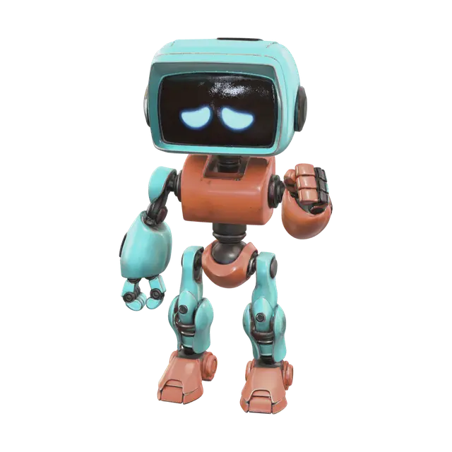 Realistic Cute Robot 3D model, vytvořený pomocí AI