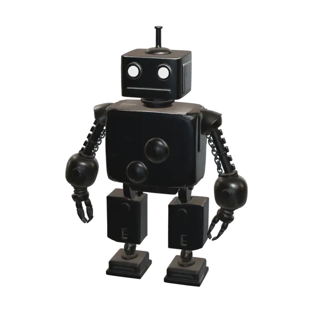 Ornate Cute Robot 3D model, vytvořený pomocí AI