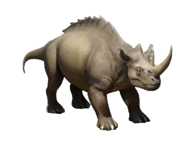 A massive sturdy dinosaur like herbivore with features of a rhinoceros - Big 3D model, vytvořený pomocí AI