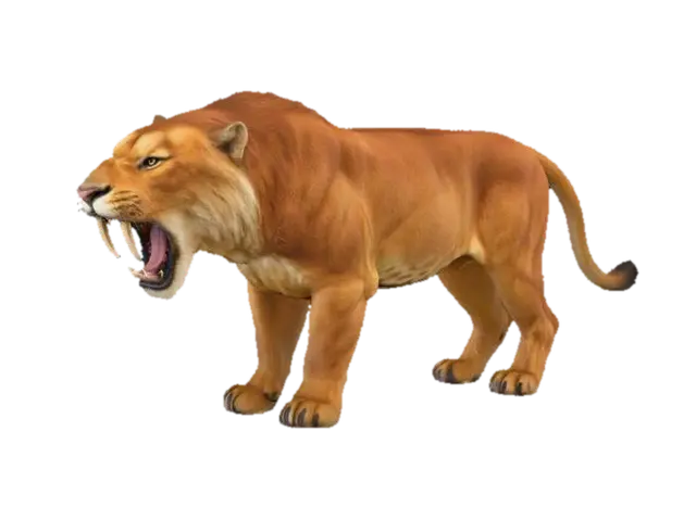 Modello 3D Big Sabertooth Cat - Tooth, generato dall’IA