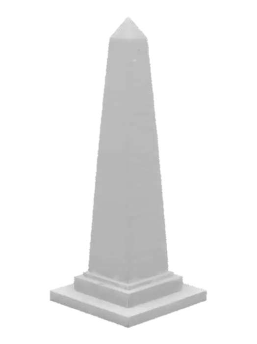 3D model for A mysterious mystical obelisk with geometric shapes. The surface is smooth and flat