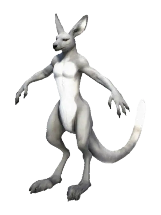 Anthro Kangaroo Fox 3D model, vytvořený pomocí AI