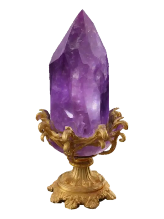 A magical crystal in a metal frame - Holder 3D model, vytvořený pomocí AI
