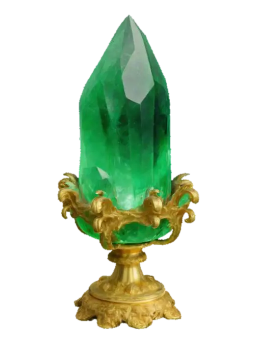 A magical crystal in a metal frame - Holder 3D model, vytvořený pomocí AI