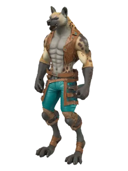 Gnoll 3D model, vytvořený pomocí AI