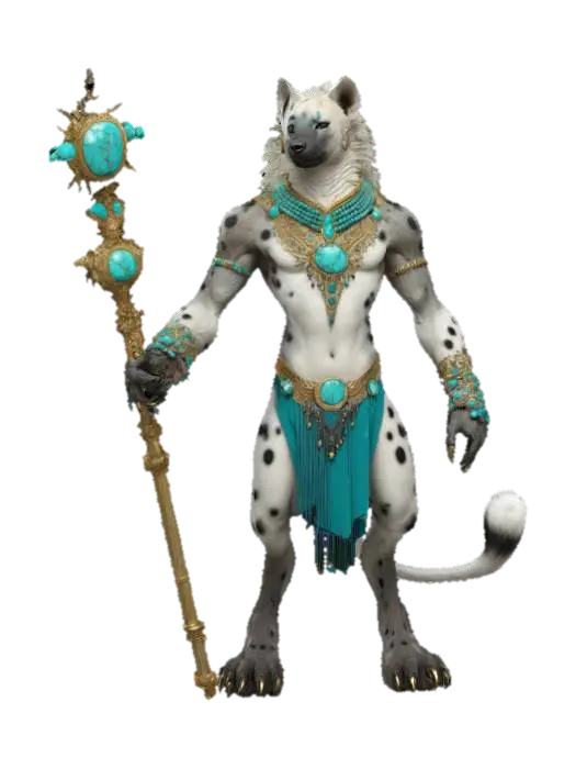 Hyena Sorcerer - Gnoll 3D model, vytvořený pomocí AI