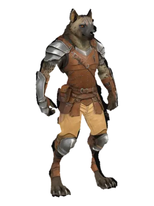 Hyena Warrior - Swordsman 3D model, vytvořený pomocí AI