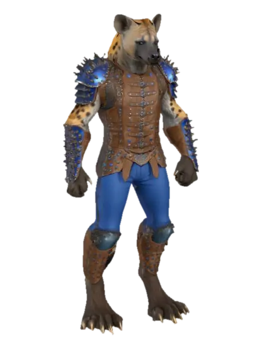 Gnoll Warrior 3D model, vytvořený pomocí AI