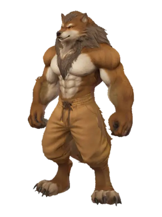 Muscular Lycan - Werewolf 3D model, vytvořený pomocí AI