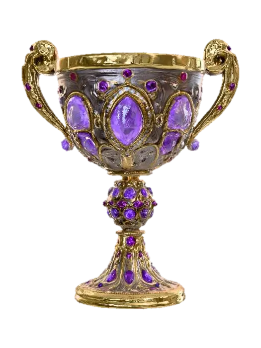 3D model for A rich decorated jeweled goblet with big jewels, #PBR#