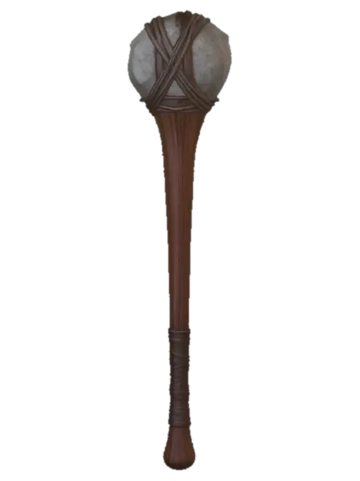 Rope-Wrapped Stone Mace 3D model, vytvořený pomocí AI