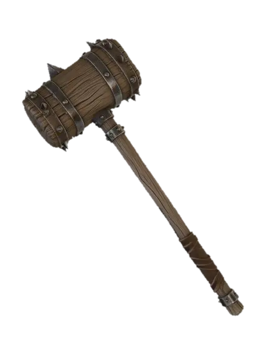 Spiked Wood Mace - Club 3D model, vytvořený pomocí AI