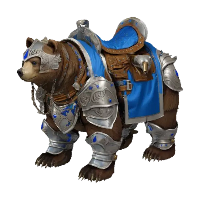 Armored Bear Mount 3D model, vytvořený pomocí AI