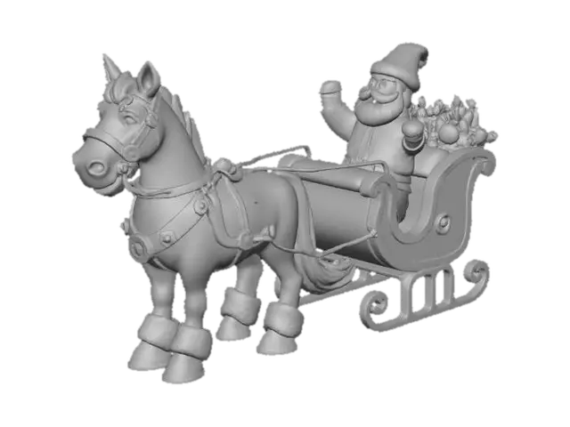 3D model for a horse pulling#Christmas2025# a sleigh