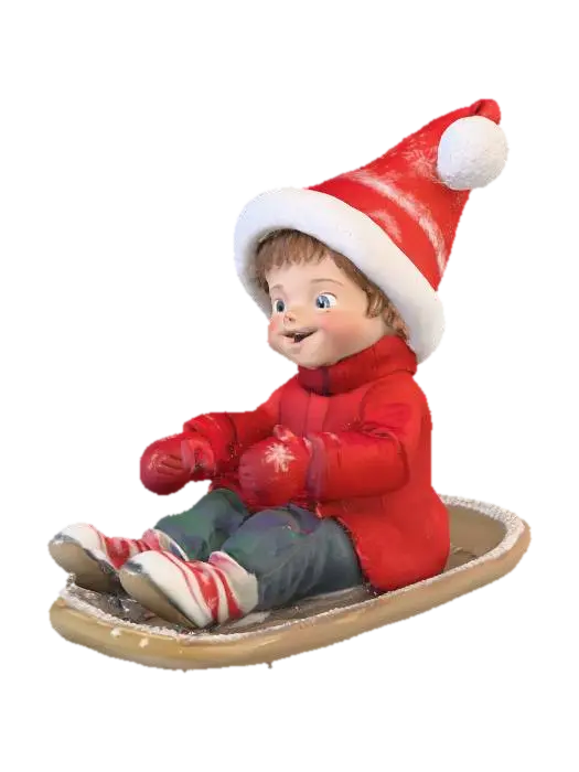 a child sledding down a snowy hill., #Christmas2025# 3D model, vytvořený pomocí AI